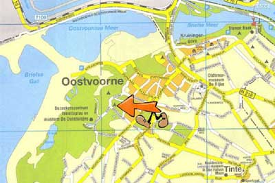 Kaart van Voorne-Putten met Camping Ketjil in Oostvoorne